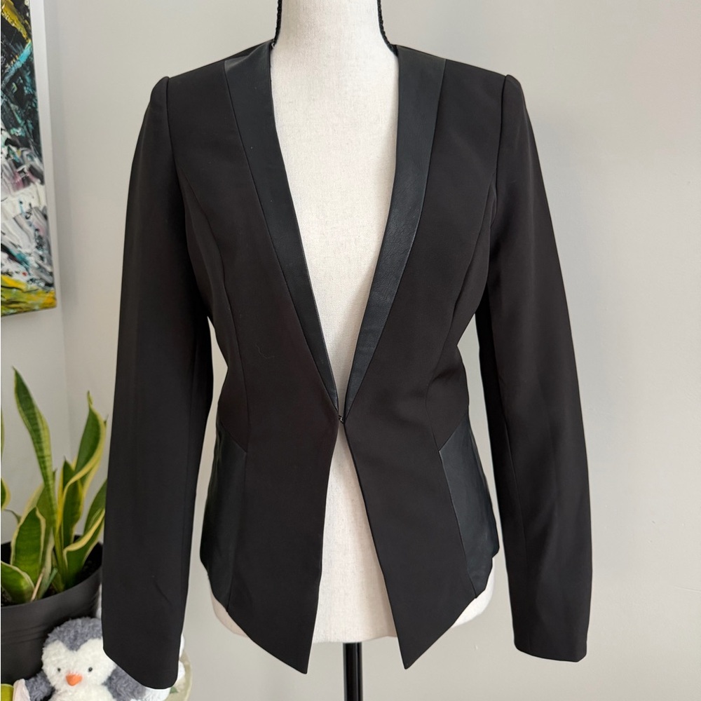 Jealous Tomato Black Blazer with Satin Trim